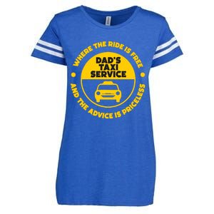 DadS Taxi Service Fathers Day Funny Dad Papa Chauffeur Cab Enza Ladies Jersey Football T-Shirt