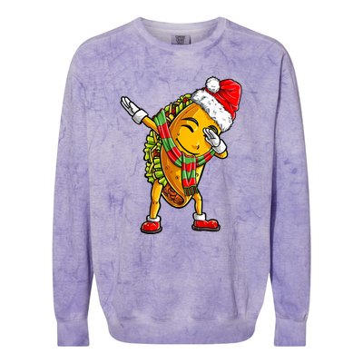 Dabbing Taco Santa Christmas Boys Dab Xmas Gifts Colorblast Crewneck Sweatshirt