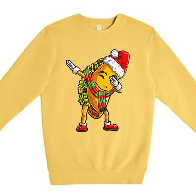 Dabbing Taco Santa Christmas Boys Dab Xmas Gifts Premium Crewneck Sweatshirt