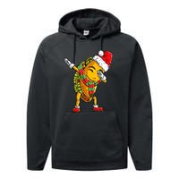 Dabbing Taco Santa Christmas Boys Dab Xmas Gifts Performance Fleece Hoodie