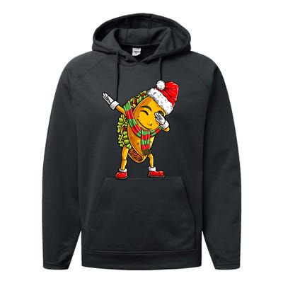 Dabbing Taco Santa Christmas Boys Dab Xmas Gifts Performance Fleece Hoodie