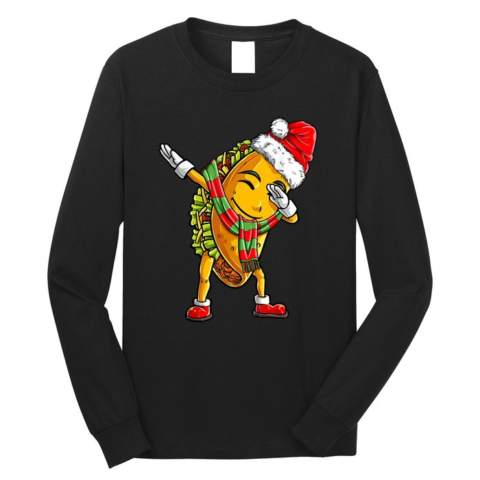 Dabbing Taco Santa Christmas Boys Dab Xmas Gifts Long Sleeve Shirt