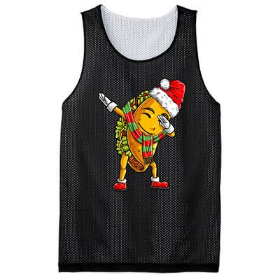 Dabbing Taco Santa Christmas Boys Dab Xmas Gifts Mesh Reversible Basketball Jersey Tank