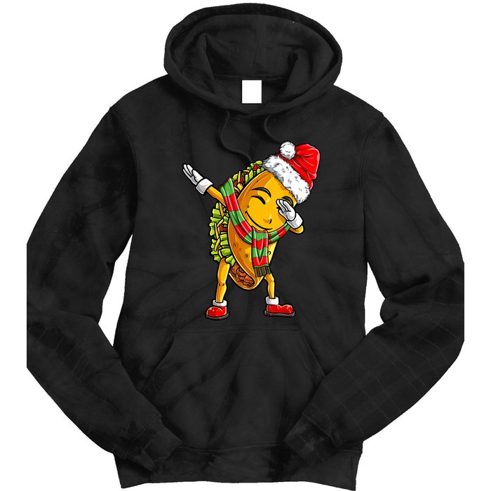 Dabbing Taco Santa Christmas Boys Dab Xmas Gifts Tie Dye Hoodie