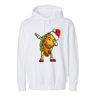 Dabbing Taco Santa Christmas Boys Dab Xmas Gifts Garment-Dyed Fleece Hoodie