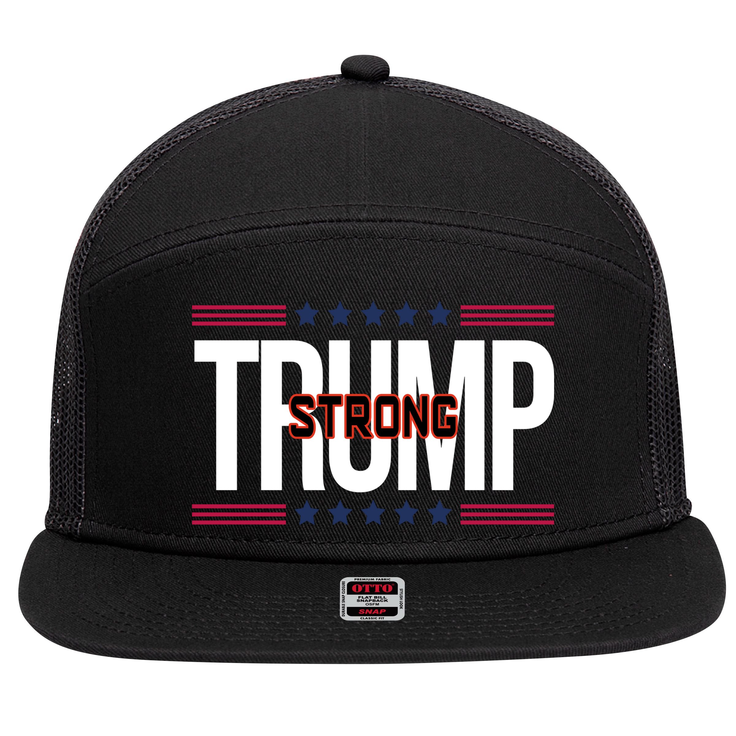 Donald Trump Strong 7 Panel Mesh Trucker Snapback Hat