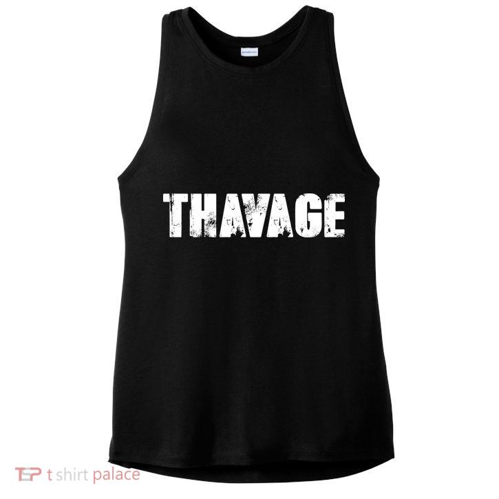 Distressed Thavage Savage Workout Gym Bodybuilding Ladies PosiCharge Tri-Blend Wicking Tank