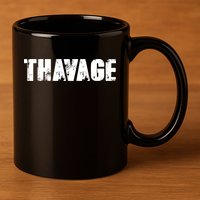 Distressed Thavage Savage Workout Gym Bodybuilding 11oz C Handle Ceramic Mug