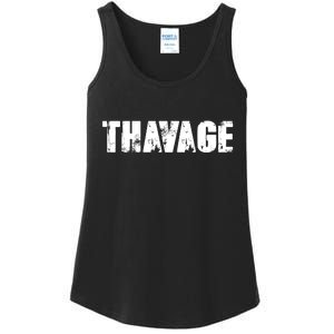 Distressed Thavage Savage Workout Gym Bodybuilding Ladies Essential Tank