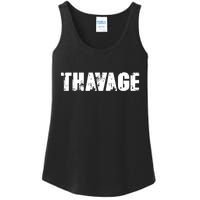 Distressed Thavage Savage Workout Gym Bodybuilding Ladies Essential Tank