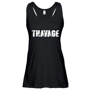 Distressed Thavage Savage Workout Gym Bodybuilding Ladies Essential Flowy Tank