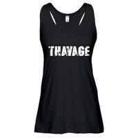 Distressed Thavage Savage Workout Gym Bodybuilding Ladies Essential Flowy Tank