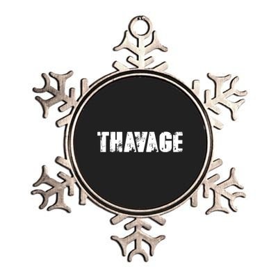 Distressed Thavage Savage Workout Gym Bodybuilding Metallic Star Ornament