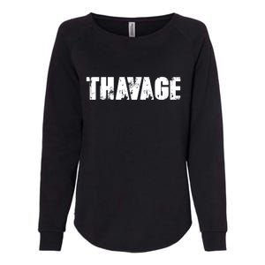 Distressed Thavage Savage Workout Gym Bodybuilding Womens California Wash Sweatshirt