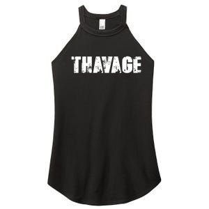 Distressed Thavage Savage Workout Gym Bodybuilding Women's Perfect Tri Rocker Tank