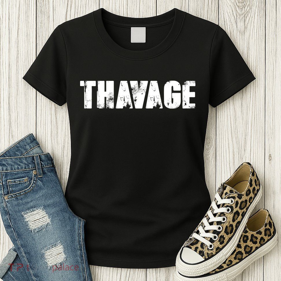Distressed Thavage Savage Workout Gym Bodybuilding Womens T-Shirt
