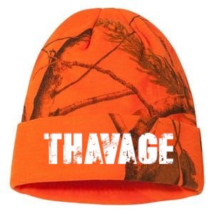 Distressed Thavage Savage Workout Gym Bodybuilding Kati Licensed 12" Camo Beanie