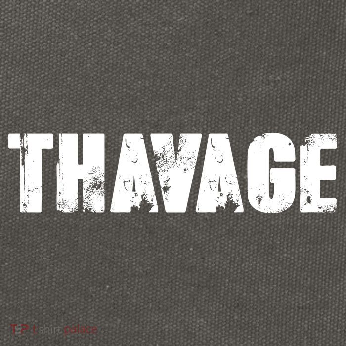 Distressed Thavage Savage Workout Gym Bodybuilding Cotton Canvas Backpack