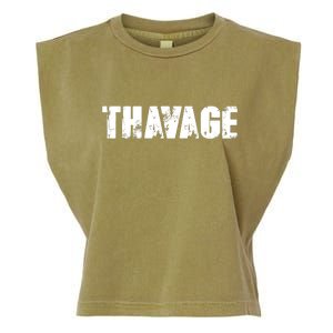 Distressed Thavage Savage Workout Gym Bodybuilding Garment-Dyed Women's Muscle Tee