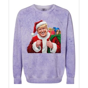 Donald Trump Santa Claus Christmas Xmas Usa President Colorblast Crewneck Sweatshirt