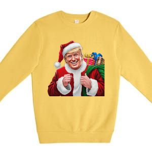 Donald Trump Santa Claus Christmas Xmas Usa President Premium Crewneck Sweatshirt