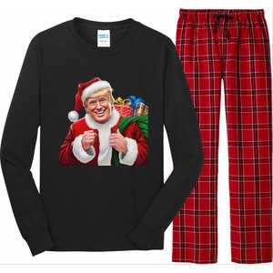 Donald Trump Santa Claus Christmas Xmas Usa President Long Sleeve Pajama Set