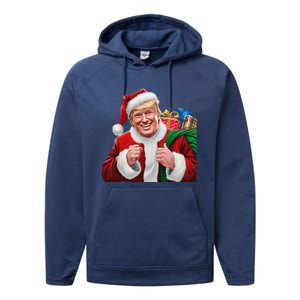 Donald Trump Santa Claus Christmas Xmas Usa President Performance Fleece Hoodie