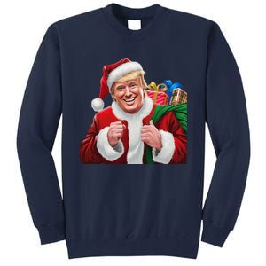 Donald Trump Santa Claus Christmas Xmas Usa President Tall Sweatshirt