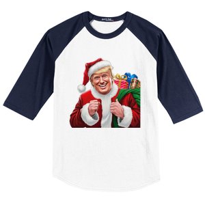 Donald Trump Santa Claus Christmas Xmas Usa President Baseball Sleeve Shirt