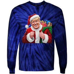 Donald Trump Santa Claus Christmas Xmas Usa President Tie-Dye Long Sleeve Shirt