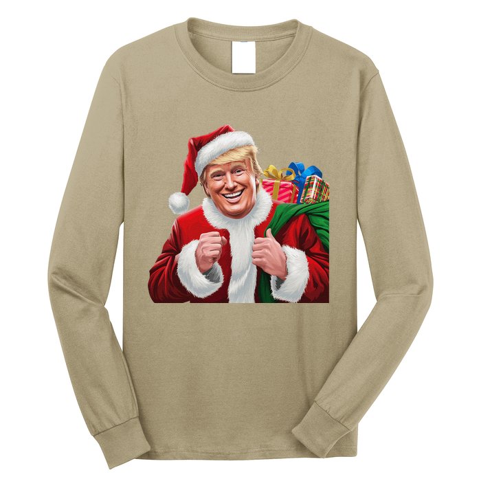 Donald Trump Santa Claus Christmas Xmas Usa President Long Sleeve Shirt