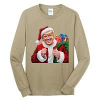 Donald Trump Santa Claus Christmas Xmas Usa President Tall Long Sleeve T-Shirt