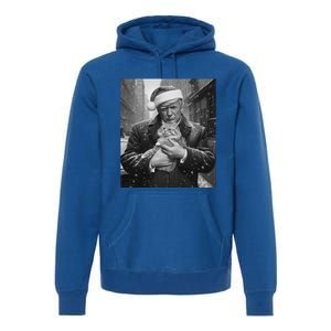 Donald Trump Santa Cat Christmas Funny Patriotic Cat Lover Great Gift Premium Hoodie