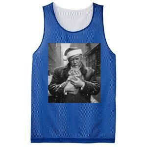 Donald Trump Santa Cat Christmas Funny Patriotic Cat Lover Great Gift Mesh Reversible Basketball Jersey Tank