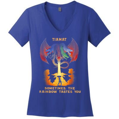 Dragon Tiamat Sometimes The Rainbow Tastes You Women's V-Neck T-Shirt