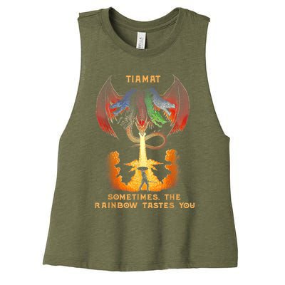 Dragon Tiamat Sometimes The Rainbow Tastes You Women's Racerback Cropped Tank