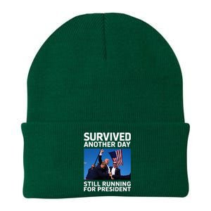 Donald Trump Survived Another Day Running Knit Cap Winter Beanie