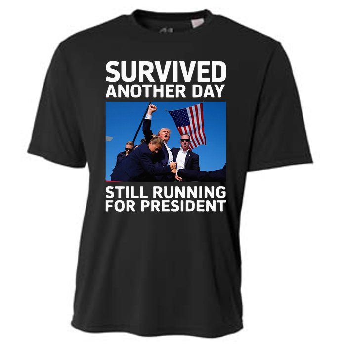 Donald Trump Survived Another Day Running Cooling Performance Crew T-Shirt