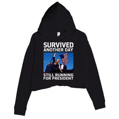 Donald Trump Survived Another Day Running Crop Fleece Hoodie