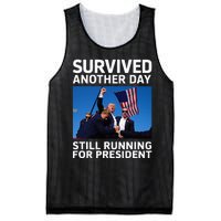 Donald Trump Survived Another Day Running Mesh Reversible Basketball Jersey Tank