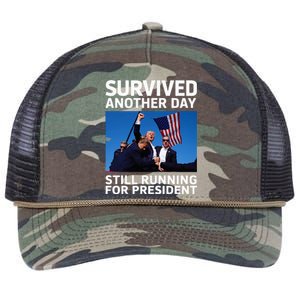 Donald Trump Survived Another Day Running Retro Rope Trucker Hat Cap