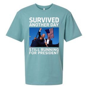 Donald Trump Survived Another Day Running Sueded Cloud Jersey T-Shirt