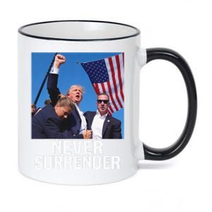 Donald Trump Shot Never Surrender 2024 11oz Black Color Changing Mug