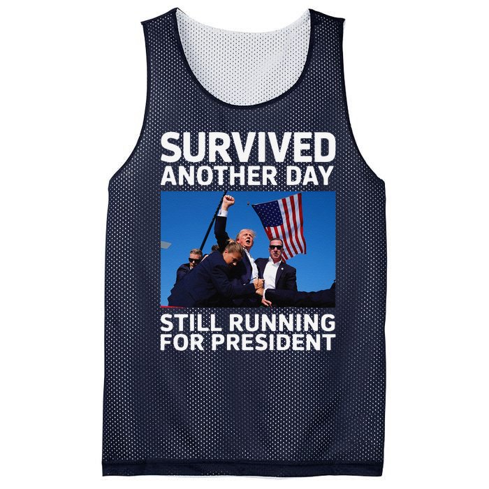 Donald Trump Survived Another Day Running For President Mesh Reversible Basketball Jersey Tank