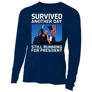 Donald Trump Survived Another Day Running For President Cooling Performance Long Sleeve Crew