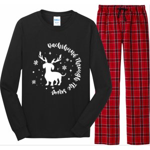 Dachshund Through Snow Christmas Reindeer Dog Mom Xmas Great Gift Long Sleeve Pajama Set