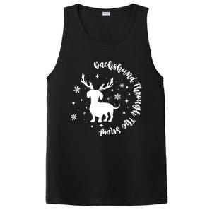 Dachshund Through Snow Christmas Reindeer Dog Mom Xmas Great Gift PosiCharge Competitor Tank