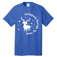 Dachshund Through Snow Christmas Reindeer Dog Mom Xmas Great Gift Tall T-Shirt