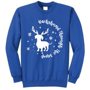 Dachshund Through Snow Christmas Reindeer Dog Mom Xmas Great Gift Tall Sweatshirt