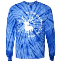 Dachshund Through Snow Christmas Reindeer Dog Mom Xmas Great Gift Tie-Dye Long Sleeve Shirt